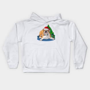 English Bulldog Merry Christmas Kids Hoodie